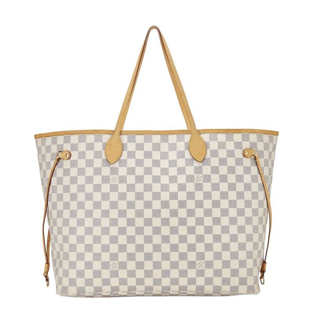 Louis Vuitton White Damier Azur Coated Canvas Neverfull No Pouch Gm
